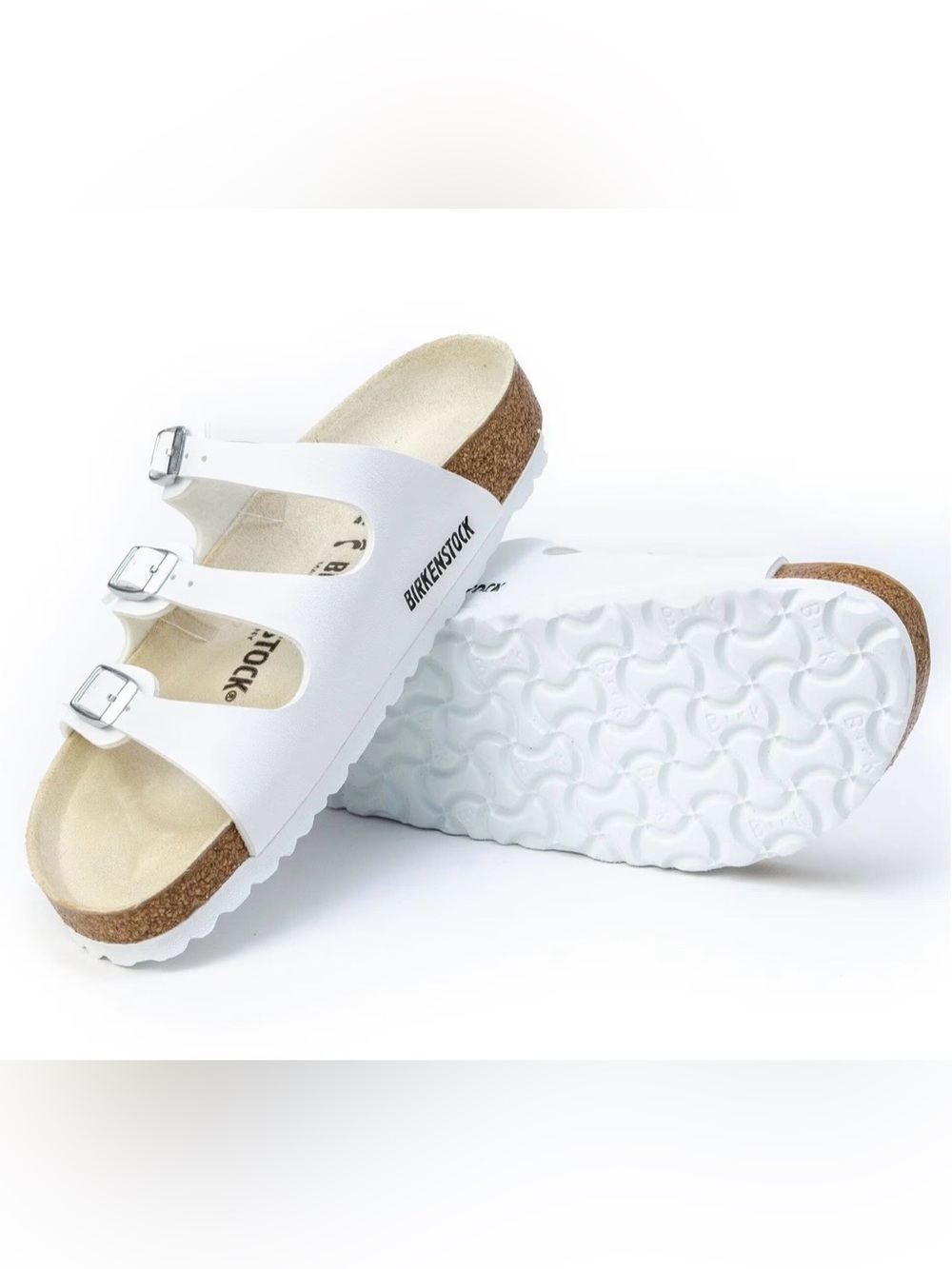 Florida Birkenstock 💅 White 3-Strap Buckle Slide Sandals 6 6.5 7 7.5 8 8.5 9 NEW - Picture 3 of 15